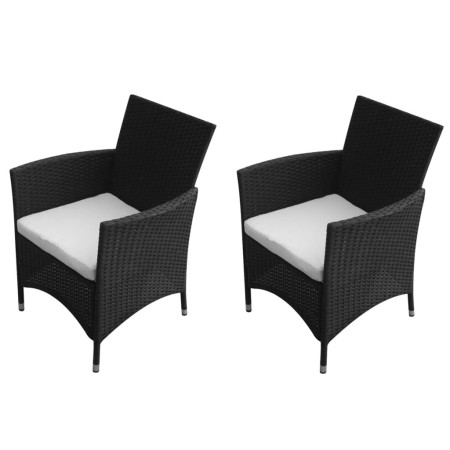 Sillas de jardín 2 unidades ratán sintético negro de , Sillas de jardín - Ref: Foro24-43132, Precio: 224,81 €, Descuento: %