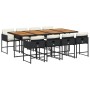 Set de comedor de jardín 9 pzas y cojines ratán sintético negro de , Conjuntos de jardín - Ref: Foro24-3211287, Precio: 563,5...