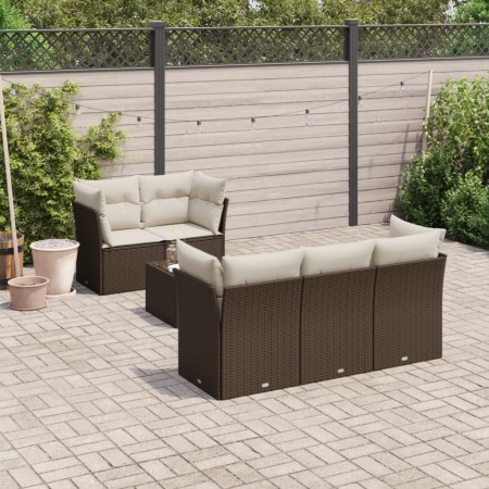 Set sofás de jardín 6 piezas y cojines ratán sintético marrón de , Conjuntos de jardín - Ref: Foro24-3217253, Precio: 393,18 ...