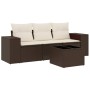 Set de sofás de jardín 4 pzas y cojines ratán sintético marrón de , Conjuntos de jardín - Ref: Foro24-3254610, Precio: 285,95...