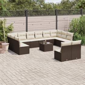 Set de sofás de jardín con cojines 13 piezas ratán PE marrón de , Conjuntos de jardín - Ref: Foro24-3218383, Precio: 794,93 €...