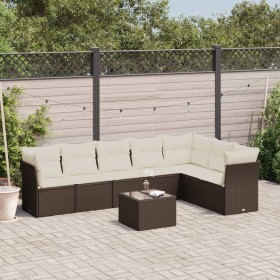 Set sofás de jardín 8 piezas y cojines ratán sintético marrón de , Conjuntos de jardín - Ref: Foro24-3249592, Precio: 527,04 ...