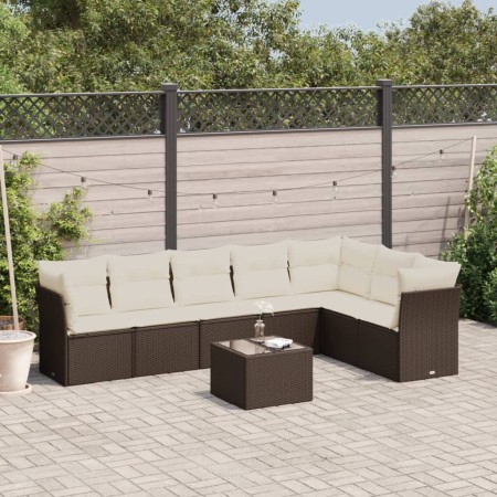Set sofás de jardín 8 piezas y cojines ratán sintético marrón de , Conjuntos de jardín - Ref: Foro24-3249592, Precio: 527,04 ...