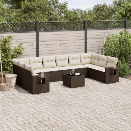Set de sofás de jardín 11 pzas cojines ratán sintético marrón de , Conjuntos de jardín - Ref: Foro24-3253020, Precio: 687,04 ...