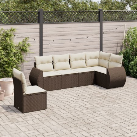 Set sofás de jardín 6 piezas y cojines ratán sintético marrón de , Conjuntos de jardín - Ref: Foro24-3253770, Precio: 432,26 ...