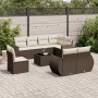 Set de sofás de jardín 9 pzas y cojines ratán sintético marrón de , Conjuntos de jardín - Ref: Foro24-3253990, Precio: 703,88...