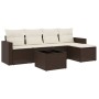Set sofás de jardín 6 piezas y cojines ratán sintético marrón de , Conjuntos de jardín - Ref: Foro24-3218893, Precio: 343,48 ...