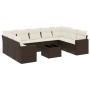 Set de sofás de jardín 10 pzas y cojines ratán sintético marrón de , Conjuntos de jardín - Ref: Foro24-3219403, Precio: 624,1...