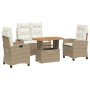 Set de comedor jardín con cojines 4 pzas ratán sintético beige de , Conjuntos de jardín - Ref: Foro24-3277419, Precio: 525,71...