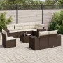 Set de sofás de jardín 9 pzas y cojines ratán sintético marrón de , Conjuntos de jardín - Ref: Foro24-3255190, Precio: 644,76...
