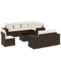 Set de sofás de jardín 9 pzas y cojines ratán sintético marrón de , Conjuntos de jardín - Ref: Foro24-3255190, Precio: 644,76...
