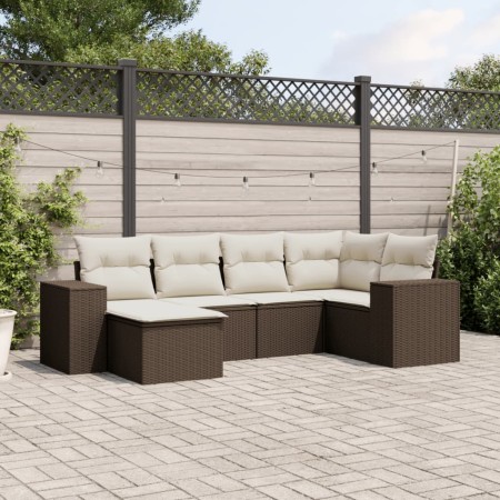 Set sofás de jardín 6 piezas y cojines ratán sintético marrón de , Conjuntos de jardín - Ref: Foro24-3255200, Precio: 422,16 ...
