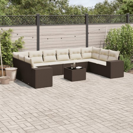 Set de sofás de jardín 11 pzas cojines ratán sintético marrón de , Conjuntos de jardín - Ref: Foro24-3255420, Precio: 695,05 ...