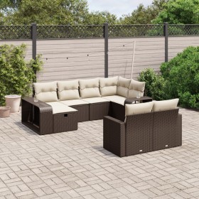 Set de sofás de jardín 10 pzas y cojines ratán sintético marrón de , Conjuntos de jardín - Ref: Foro24-3266243, Precio: 594,2...