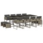 Set comedor de jardín con cojines 13 pzas ratán sintético gris de , Conjuntos de jardín - Ref: Foro24-3211340, Precio: 721,63...