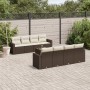 Set de sofás de jardín 9 pzas y cojines ratán sintético marrón de , Sofás modulares de exterior - Ref: Foro24-3251090, Precio...