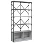 Estantería madera ingeniería y metal gris Sonoma 100x26x180 cm de , Librerías y estanterías - Ref: Foro24-845429, Precio: 111...