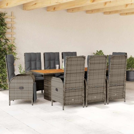 Set comedor jardín 9 pzas y cojines ratán sintético gris de , Conjuntos de jardín - Ref: Foro24-3213519, Precio: 1,00 €, Desc...