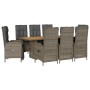 Set comedor jardín 9 pzas y cojines ratán sintético gris de , Conjuntos de jardín - Ref: Foro24-3213519, Precio: 1,00 €, Desc...