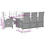 Set comedor jardín 9 pzas y cojines ratán sintético gris de , Conjuntos de jardín - Ref: Foro24-3213519, Precio: 1,00 €, Desc...