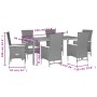 Set de comedor de jardín 7 pzas y cojines ratán sintético negro de , Conjuntos de jardín - Ref: Foro24-3277515, Precio: 931,3...