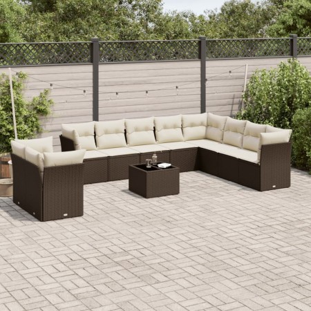Set de sofás de jardín 11 pzas cojines ratán sintético marrón de , Conjuntos de jardín - Ref: Foro24-3219173, Precio: 717,20 ...