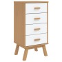 Mesita de noche OLDEN madera maciza de pino blanco y marrón de , Mesitas de noche - Ref: Foro24-358587, Precio: 117,70 €, Des...