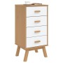 Mesita de noche OLDEN madera maciza de pino blanco y marrón de , Mesitas de noche - Ref: Foro24-358587, Precio: 117,70 €, Des...