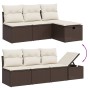 Set de sofás de jardín 9 pzas y cojines ratán sintético marrón de , Conjuntos de jardín - Ref: Foro24-3263289, Precio: 569,91...