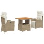 Set comedor de jardín 3 pzas con cojines ratán sintético beige de , Conjuntos de jardín - Ref: Foro24-3277471, Precio: 373,36...