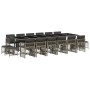 Set comedor de jardín 17 pzas y cojines ratán sintético gris de , Conjuntos de jardín - Ref: Foro24-3211004, Precio: 1,00 €, ...