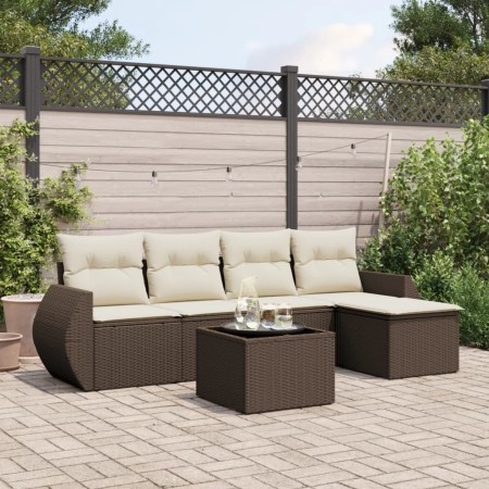 Set sofás de jardín 6 piezas y cojines ratán sintético marrón de , Conjuntos de jardín - Ref: Foro24-3253640, Precio: 381,55 ...