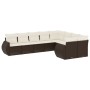 Set de sofás de jardín 9 pzas y cojines ratán sintético marrón de , Conjuntos de jardín - Ref: Foro24-3254180, Precio: 628,99...