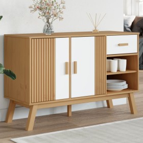 Aparador OLDEN madera maciza pino blanco y marrón 114x43x73,5cm de , Aparadores - Ref: Foro24-358608, Precio: 158,04 €, Descu...