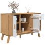 Aparador OLDEN madera maciza pino blanco y marrón 114x43x73,5cm de , Aparadores - Ref: Foro24-358608, Precio: 158,04 €, Descu...