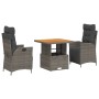 Set comedor de jardín 3 piezas con cojines ratán sintético gris de , Conjuntos de jardín - Ref: Foro24-3277459, Precio: 363,8...