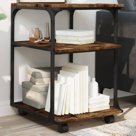 Soporte de impresora 3 niveles roble ahumado 43x48x64 cm de , Soportes para impresoras - Ref: Foro24-842278, Precio: 49,19 €,...