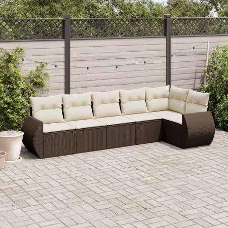 Set sofás de jardín 6 piezas y cojines ratán sintético marrón de , Conjuntos de jardín - Ref: Foro24-3253730, Precio: 432,26 ...