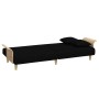 Sofá cama de 2 plazas con almohadas y taburete terciopelo negro de , Sofás - Ref: Foro24-3216217, Precio: 311,61 €, Descuento: %
