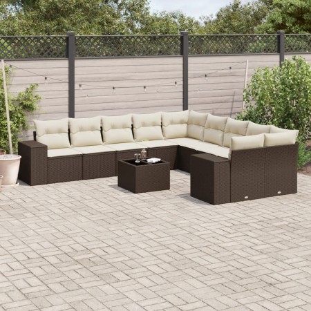 Set de sofás de jardín 11 pzas cojines ratán sintético marrón de , Conjuntos de jardín - Ref: Foro24-3255460, Precio: 695,05 ...