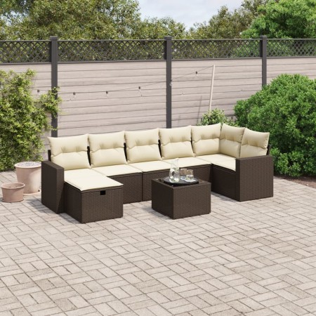 Set sofás de jardín 8 piezas y cojines ratán sintético marrón de , Conjuntos de jardín - Ref: Foro24-3263519, Precio: 515,99 ...