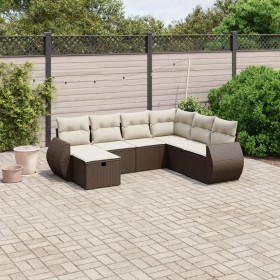 Juego de sofás de jardín 7 piezas con cojines ratán PE marrón de , Conjuntos de jardín - Ref: Foro24-3264149, Precio: 487,30 ...