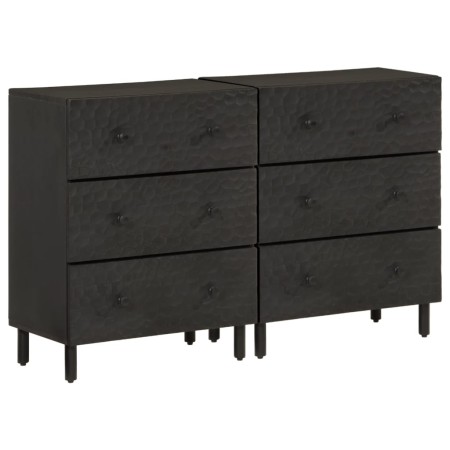Armarios auxiliares 2 pzas madera maciza mango negro 60x33x75cm de , Aparadores - Ref: Foro24-3206283, Precio: 300,25 €, Desc...