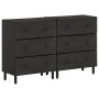 Armarios auxiliares 2 pzas madera maciza mango negro 60x33x75cm de , Aparadores - Ref: Foro24-3206283, Precio: 300,25 €, Desc...