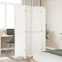 Biombo separador de 4 paneles madera maciza Paulownia blanco de , Divisores de ambientes - Ref: Foro24-358835, Precio: 120,76...
