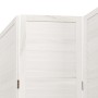 Biombo separador de 4 paneles madera maciza Paulownia blanco de , Divisores de ambientes - Ref: Foro24-358835, Precio: 120,76...