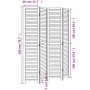 Biombo separador de 4 paneles madera maciza Paulownia blanco de , Divisores de ambientes - Ref: Foro24-358835, Precio: 120,76...