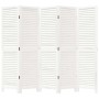Biombo separador de 5 paneles madera maciza Paulownia blanco de , Divisores de ambientes - Ref: Foro24-358837, Precio: 126,22...