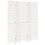 Biombo separador de 5 paneles madera maciza Paulownia blanco de , Divisores de ambientes - Ref: Foro24-358840, Precio: 179,77...