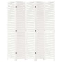 Biombo separador de 5 paneles madera maciza Paulownia blanco de , Divisores de ambientes - Ref: Foro24-358840, Precio: 179,77...